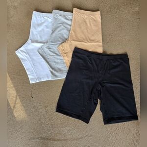 Women's Cotton Bike Shorts - Black, Gray, White, Tan